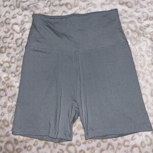 Amazon Essentials Gray Bike Shorts High-Waisted Stretch